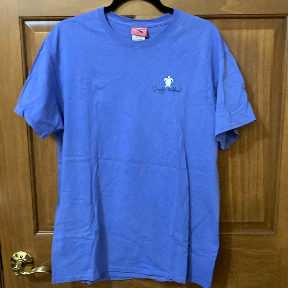 Simply Southern Purple Blue Short Sleeve Tee with Turtle Logo